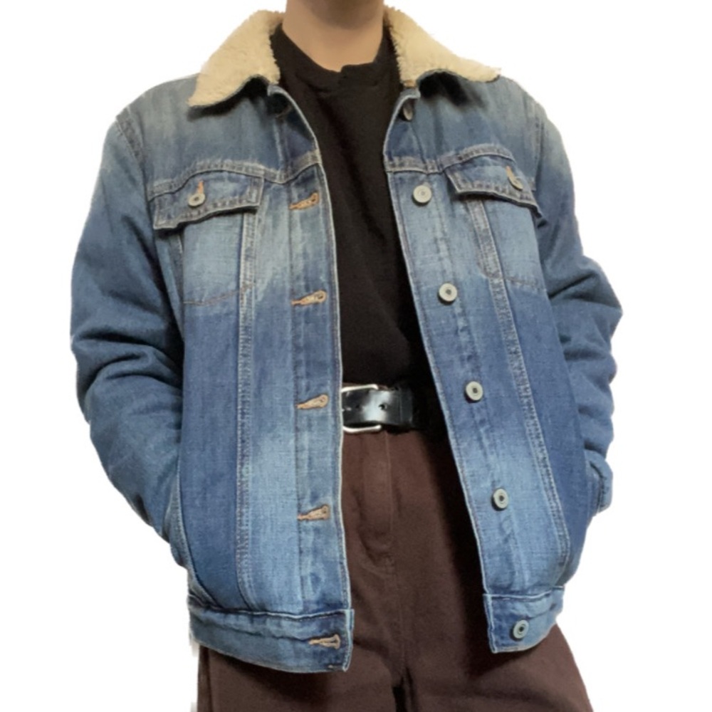 Denim Fake Sherpa Jacket